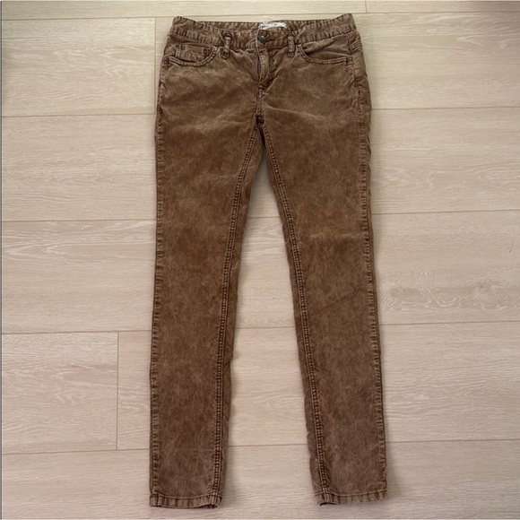 Free People Denim - EUC Free People Skinny Brown Corduroy Pants